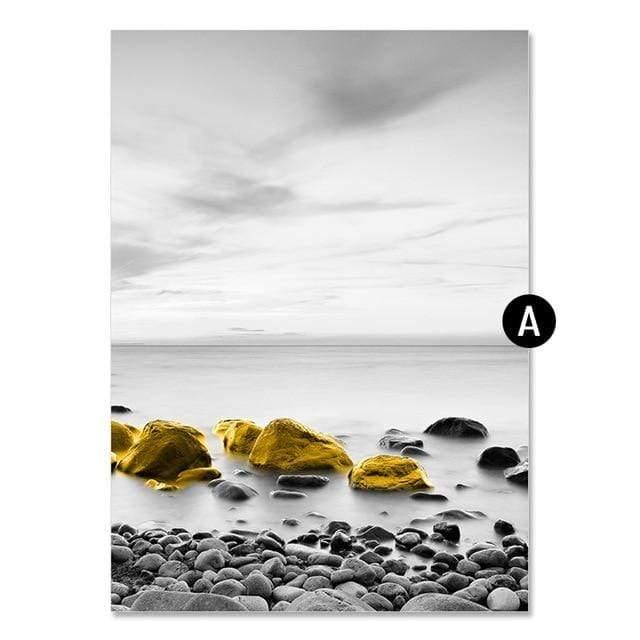 Shop 0 13x18cm no frame / A Golden Retro Natural Scenery Canvas Poster Nordic Boat Tree Lake Wall Art  Modern Home Decoration Picture for Interior Paintings Mademoiselle Home Decor