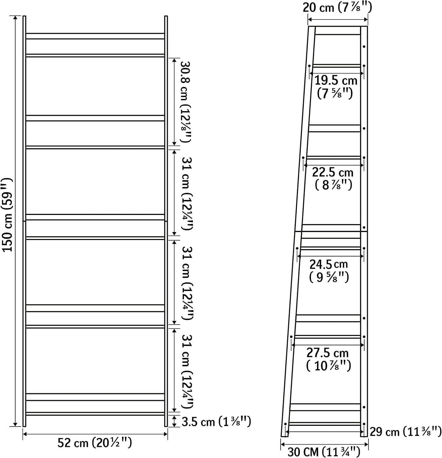 Shop Ladder Shelf, 5 Tier Bamboo Bookshelf, Modern Open Bookcase for Bedroom, Living Room, Office, Natural Mademoiselle Home Decor