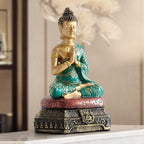 Shop 0 Green with Gold Wisdom Buddha Sculpture Mademoiselle Home Decor