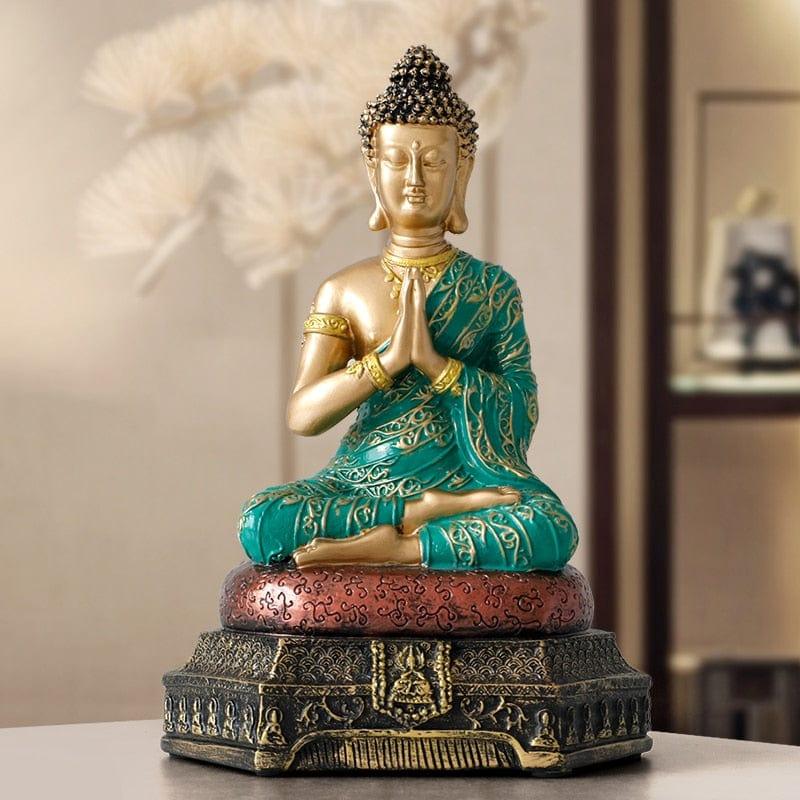 Shop 0 Buddha Statues Thailand for Garden office home Decor Desk ornament fengshui hindu sitting Buddha figurine Decoration Mademoiselle Home Decor