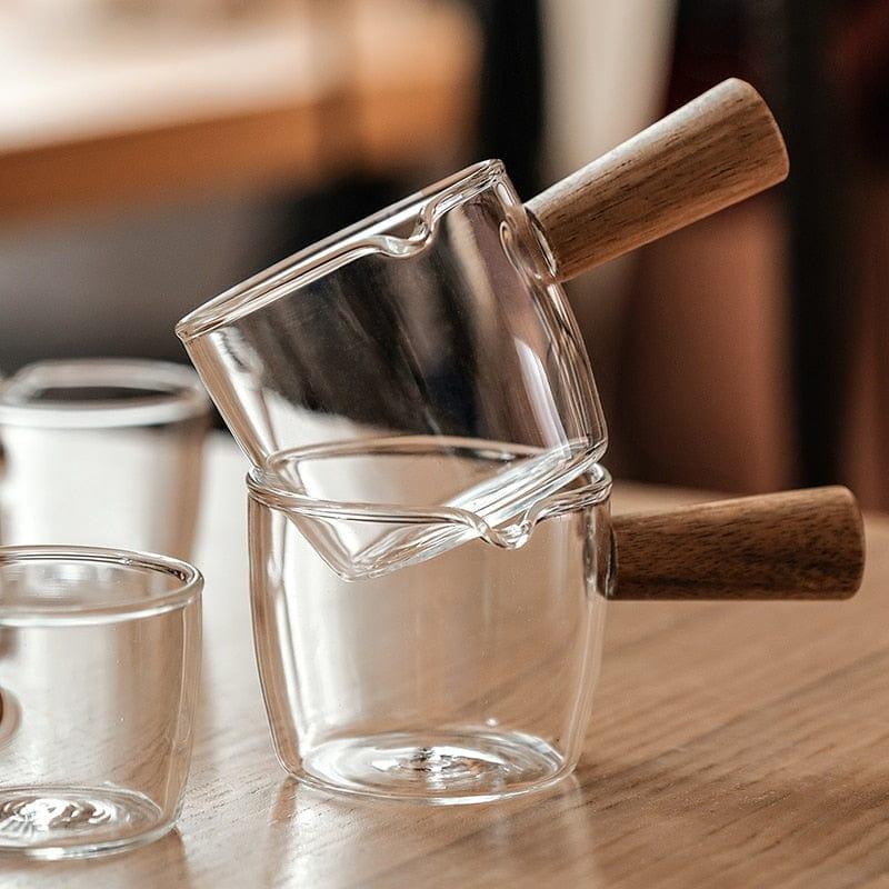 Shop 0 50/75/100/150ml Wood Handle Glass Espresso Measuring Cup Double/Single Mouth Milk Jug Coffee Supplies Clear Kitchen Measure Mug Mademoiselle Home Decor