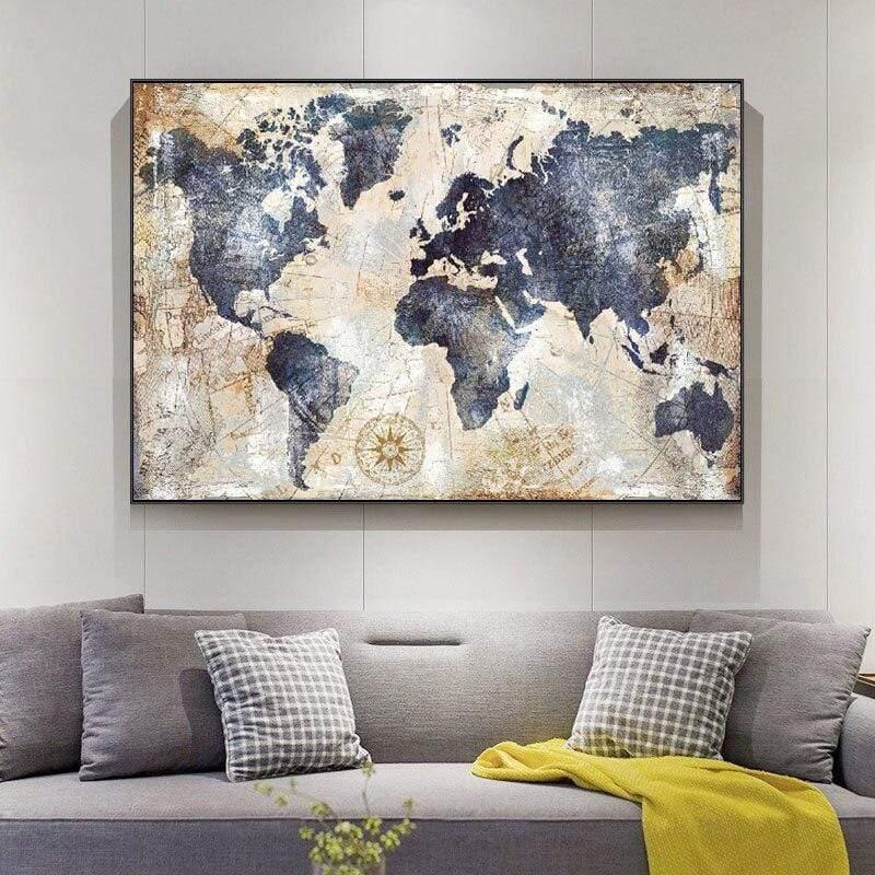 Shop 0 SELFLESSLY ART Vintage World Map Canvas Painting Wall Pictures For Living Room Posters And Prints Modern Art Home Wall Decor Mademoiselle Home Decor