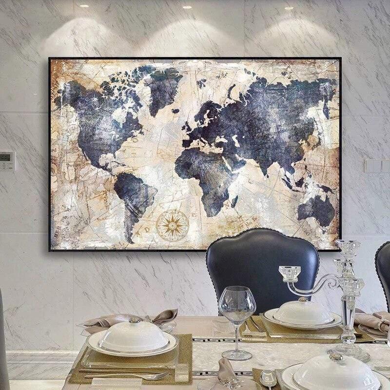 Shop 0 SELFLESSLY ART Vintage World Map Canvas Painting Wall Pictures For Living Room Posters And Prints Modern Art Home Wall Decor Mademoiselle Home Decor