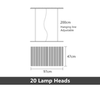Shop 0 20 Heads  97x47cm / Black lamp body / Brightness Dimmable Xyla Lighting Mademoiselle Home Decor