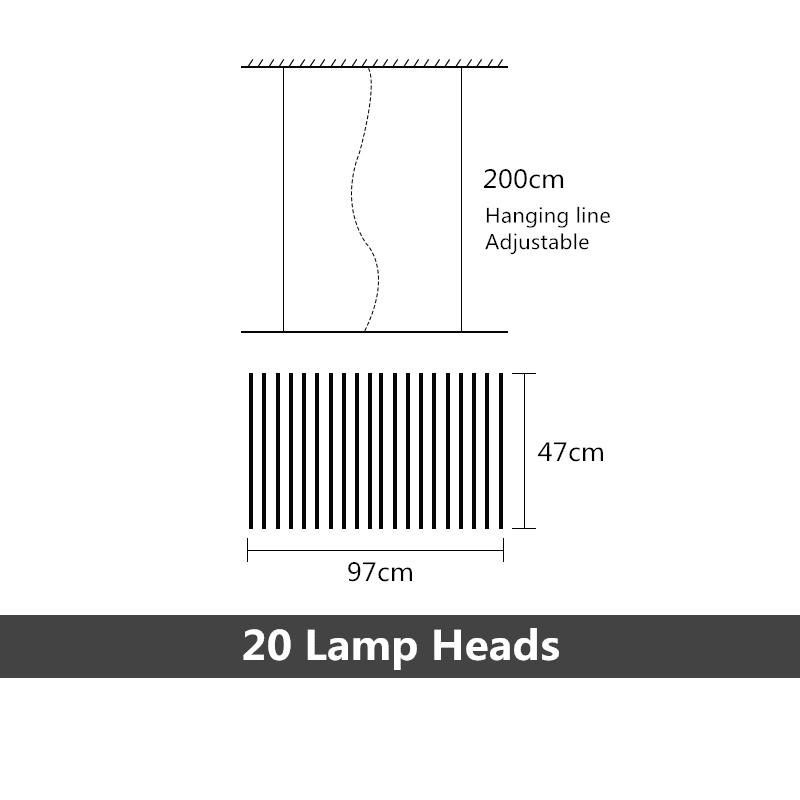 Shop 0 20 Heads  97x47cm / Black lamp body / Brightness Dimmable Xyla Lighting Mademoiselle Home Decor