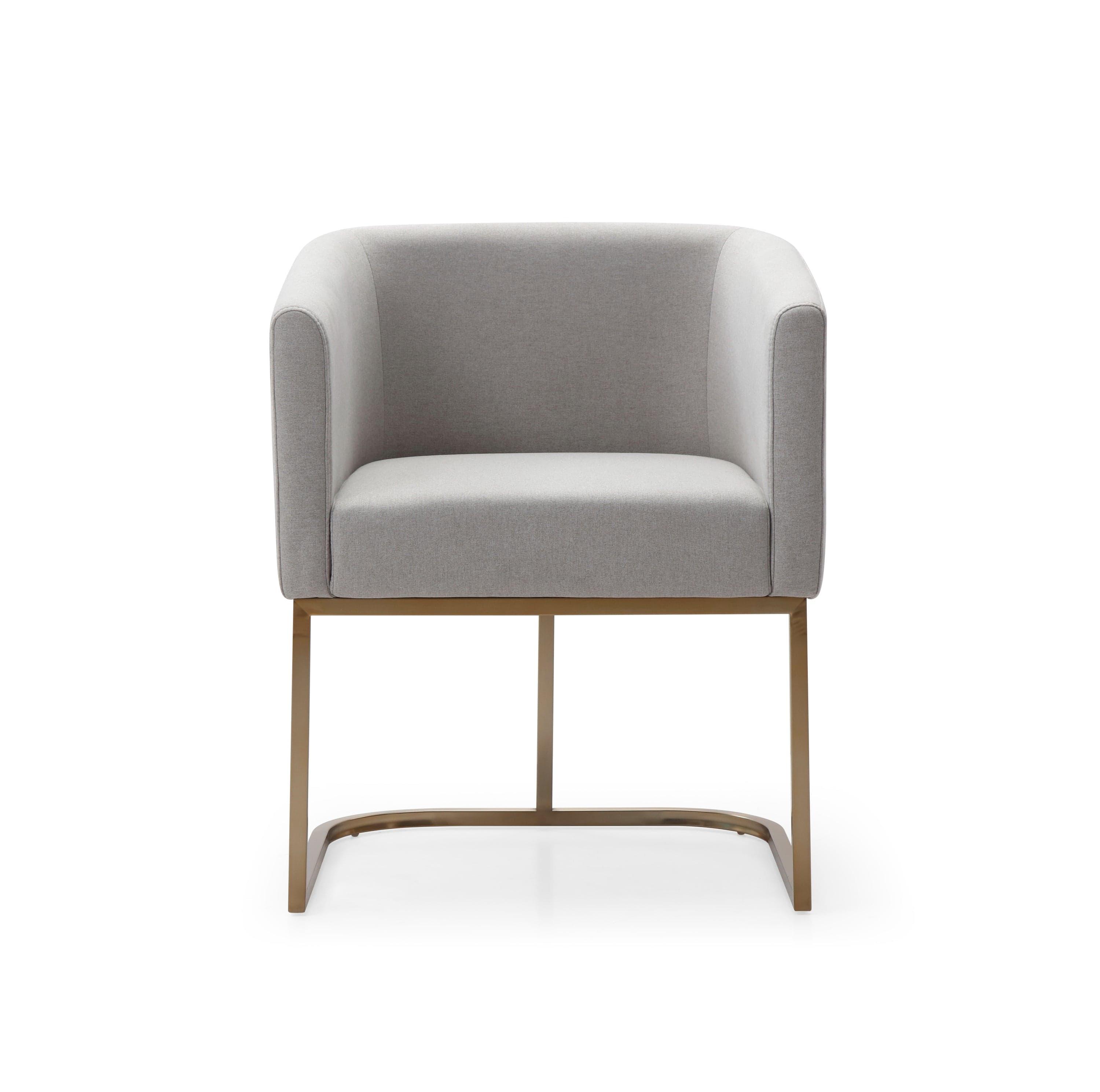 Shop Modrest Yukon Modern Light Grey Fabric & Antique Brass Dining Chair Mademoiselle Home Decor
