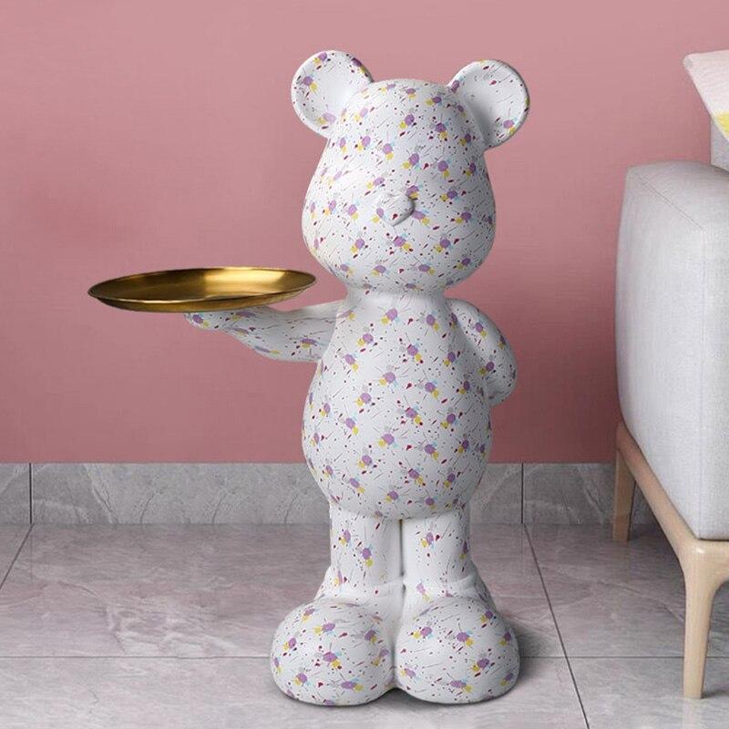 Shop 0 E / 76cm FRP Large Graffiti Bear Statue Decoration Nordic Modern Style Storage Organization Creative Home Accessories Landing Ornaments Mademoiselle Home Decor