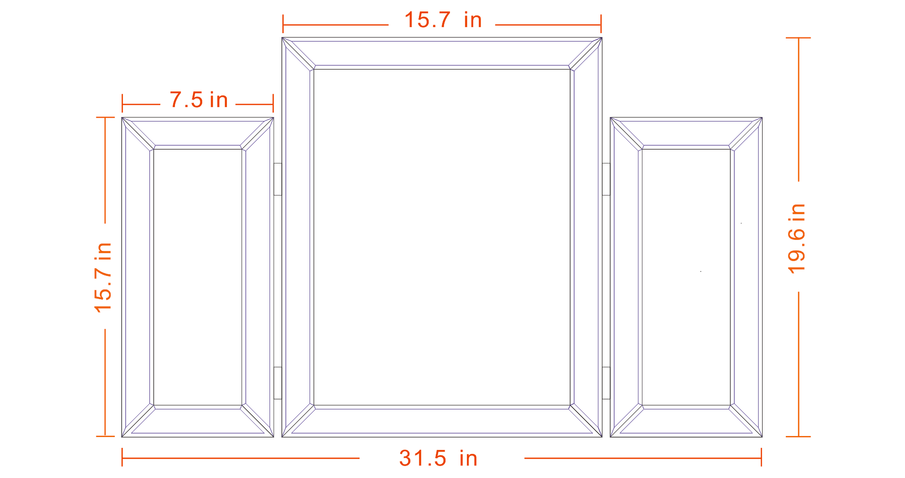 Shop Dressing table mirror Trifold vanity mirror Mademoiselle Home Decor