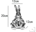 Shop 0 Silver Modern Creative Electroplating Silver Blue Resin Daze Rabbit Figurines Soft Decoration Ornaments Exhibition Hall Desktop Decor Mademoiselle Home Decor