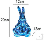 Shop 0 Blue Modern Creative Electroplating Silver Blue Resin Daze Rabbit Figurines Soft Decoration Ornaments Exhibition Hall Desktop Decor Mademoiselle Home Decor